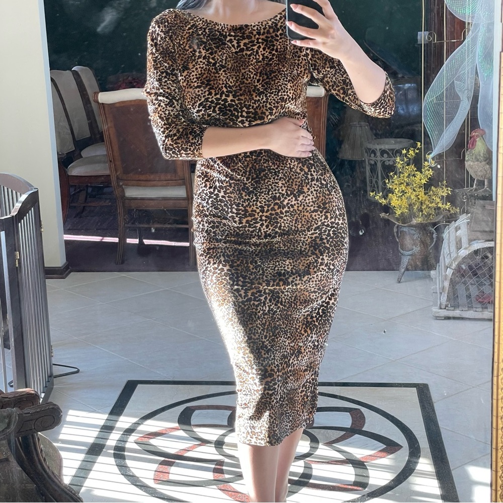 Leopard Print Midi Dress